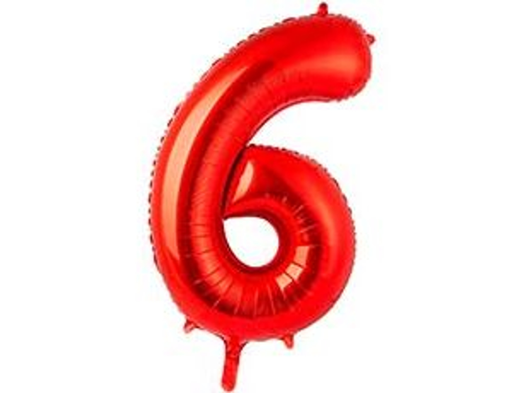 Шары цифры гелиевые Красные 102 см
