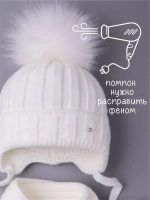 Шапка детская зимняя с помпоном и шарф