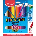Карандаши пластиковые цветные трёхгранные 24цв. Maped Color'Peps Strong