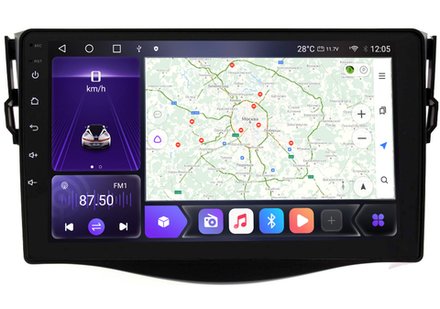 Магнитола для Toyota RAV4 30 2005-2012, Vanguard - Carmedia OL-9688 QLed, Android 12, TS10, CarPlay, 4G SIM-слот