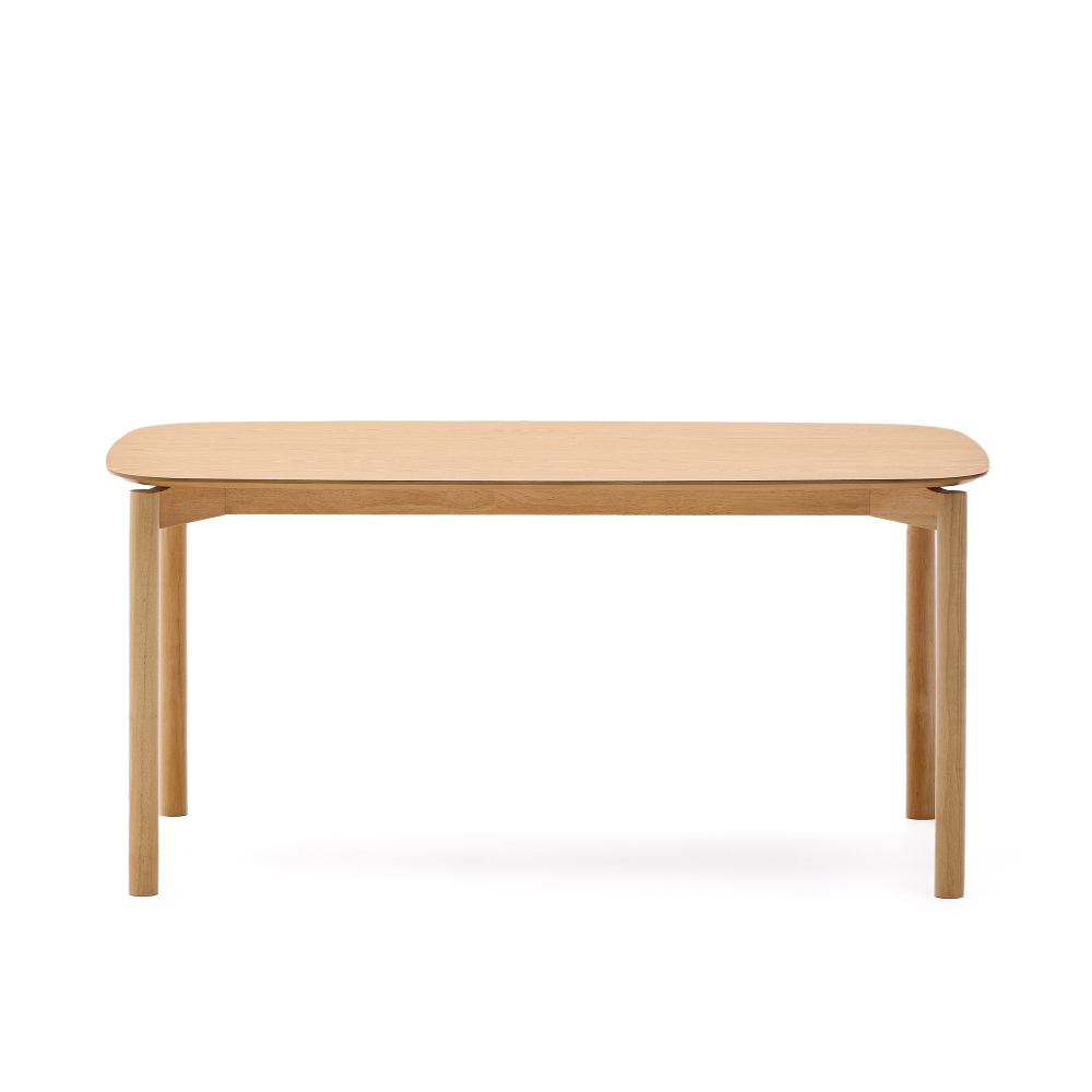 Стол Indara из шпона и каучукового дерева с натуральной отделкой 160 х 90