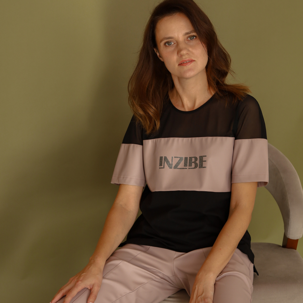 Футба INZIBE с экокожей FOR MOM, пудра