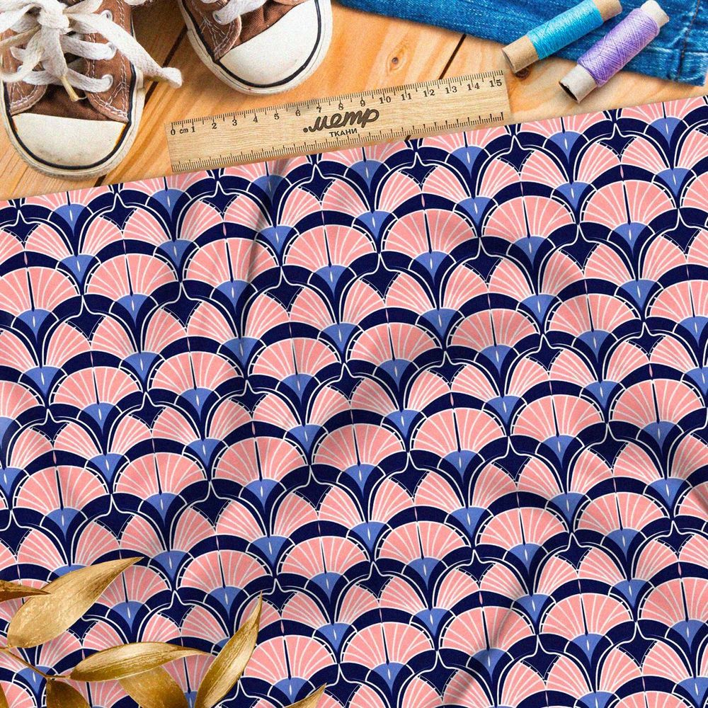 Ткань премиум интерлок элегантные орнаменты