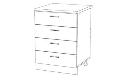 Тумба кухонная Алекс 4 ящика