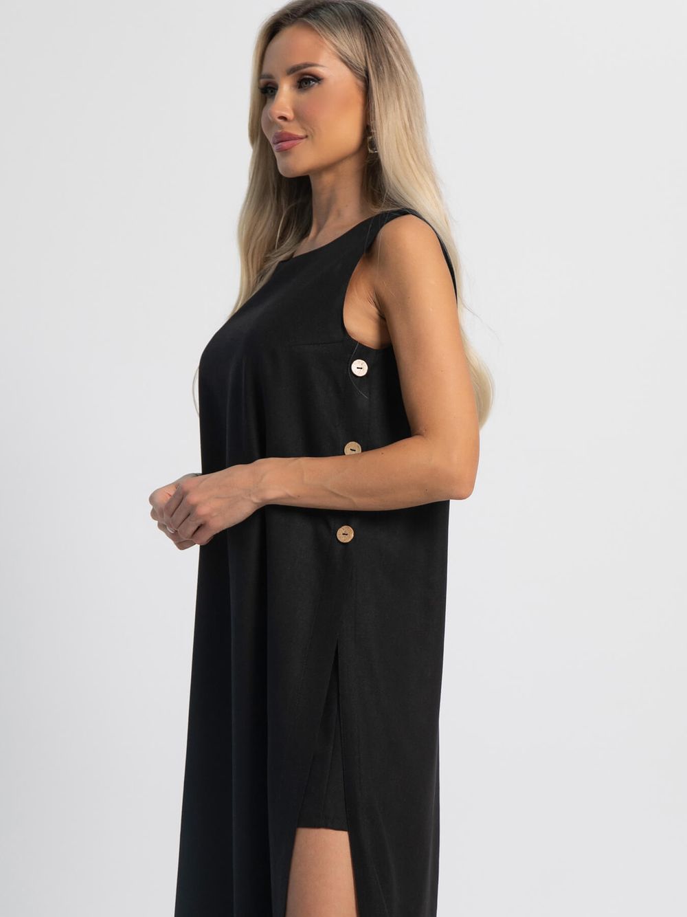 Платье льняное Тропик (черное) П16123-1М LT Collection