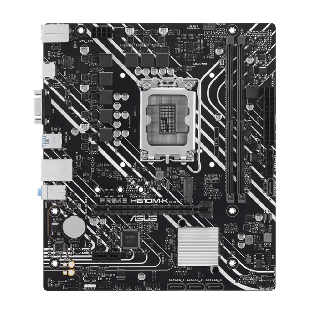 Материнская плата ASUS PRIME  H610M-K, LGA1700 2xDDR5 4xSATA3 M.2 1xVGA 1xHDMI mATX