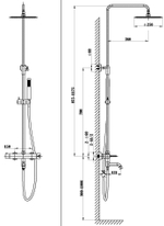 Душевая стойка Vincea Villa VSFS-1VL1BN с изливом, 25см верх. душ из нерж. стали, брашированный никель