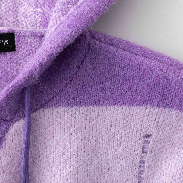 Свитер Stripes Hood фиолетовый - фото 8