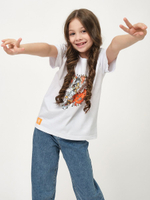 Детская футболка с принтом Moon (Размер: 140-146) (Цвет: белый)