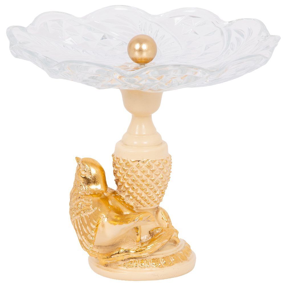 Фруктовница-конфетница Терра Сонг со стеклянной чашей Айвори