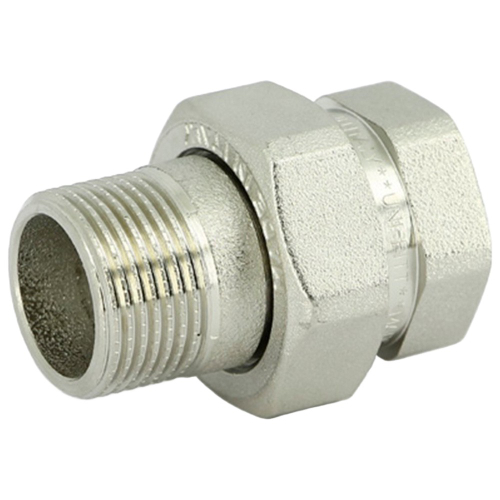 Соединение Uni-Fitt разъемное прямое НВ 1" с прокладкой O-RING, никелированная латунь