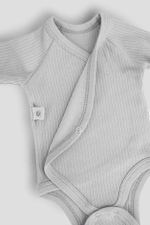 Боди с длинным рукавом с запахом, Серый