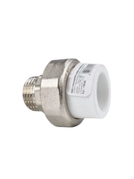 Муфта комбинированная разъемная (Американка) PPR наружная резьба 20х 1/2,  белый, RTP (200/20)