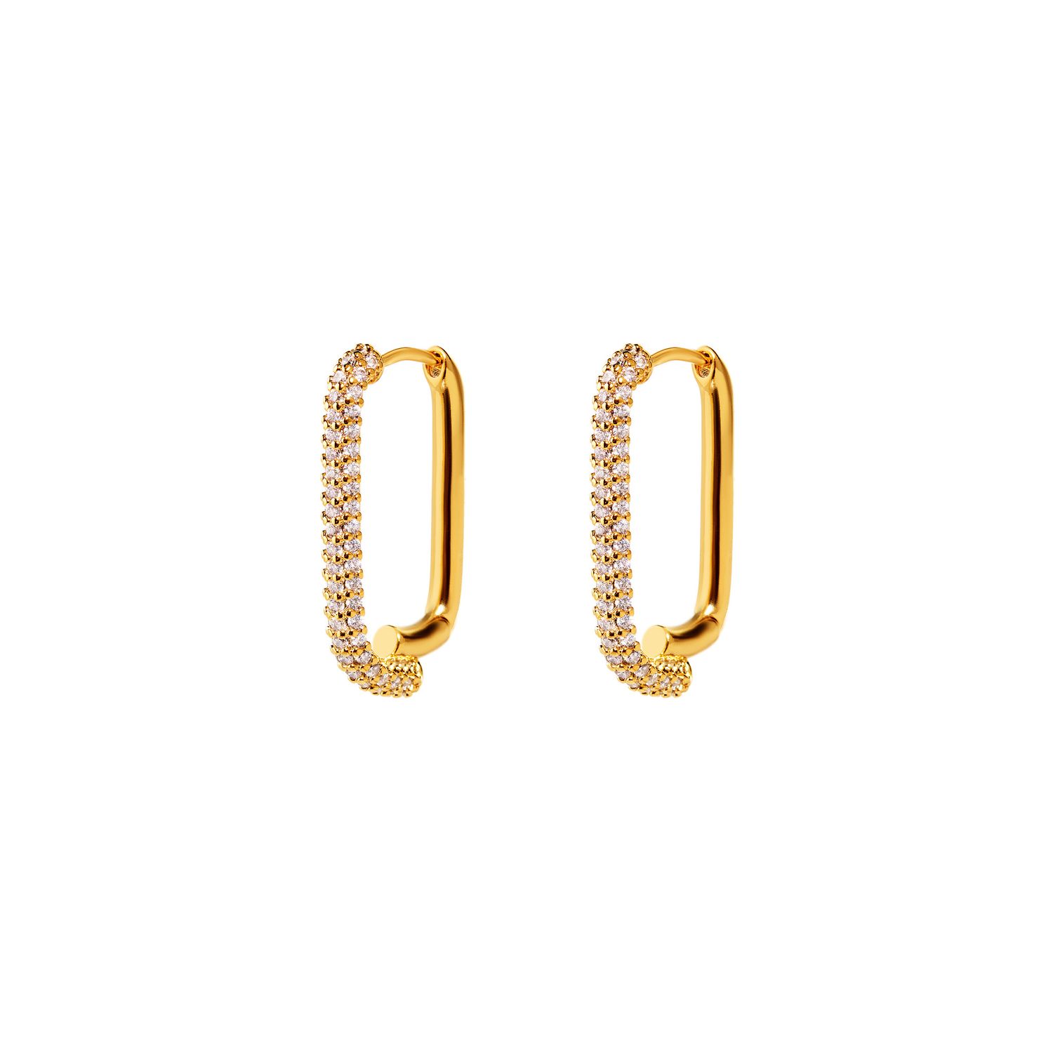 Серьги Gold Crystal Pave Earrings