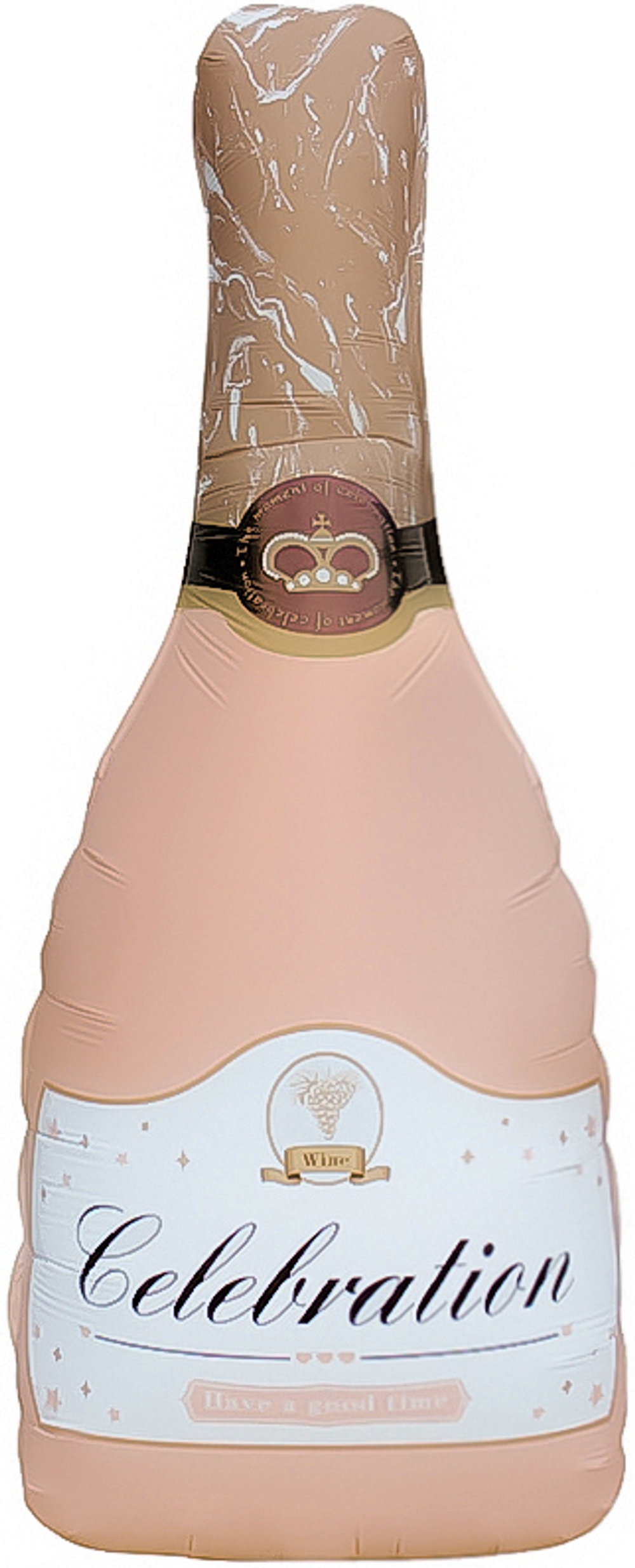 К Фигура Бутылка Шампанское Розовый Сатин 39''/99 см