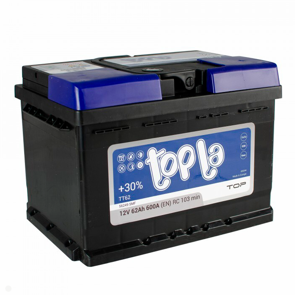 Аккумулятор TOPLA Top (62Ah, 600A, R+)