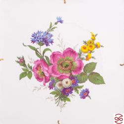 Блюдо квадратное Queen's Crown Мейсенский букет 32см