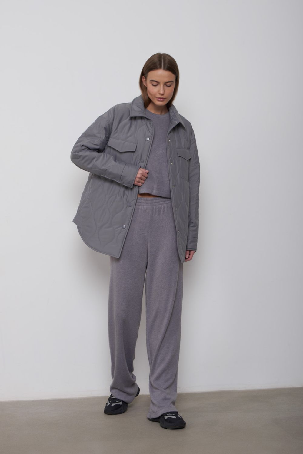 Куртка-рубашка Alexandra Talalay стёганая AW015 серая