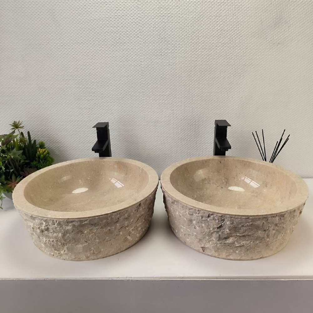 Раковина из мрамора ПАРА! Drum Cream Marmo DM-62888 45*45*16 105
