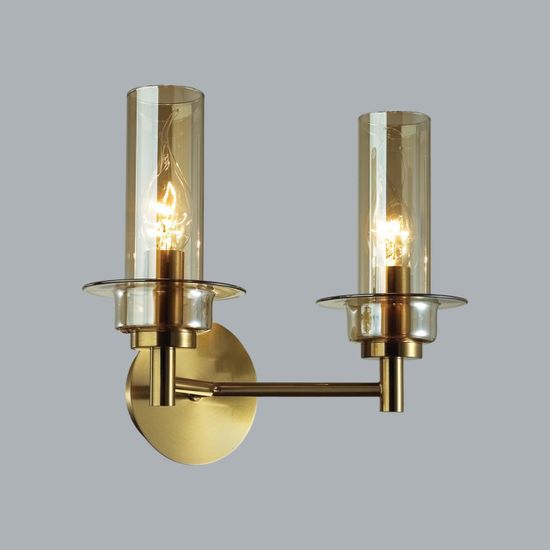 6554/2W CLASSI LN25 27 бронза/коньячный/металл/стекло Бра E14 2*40W 220V MADONNA