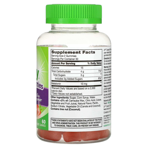 21st Century, VitaJoy®, жевательные таблетки с мелатонином, со вкусом клубники, 60 жевательных таблеток (5 мг в 1 жевательной таблетке)