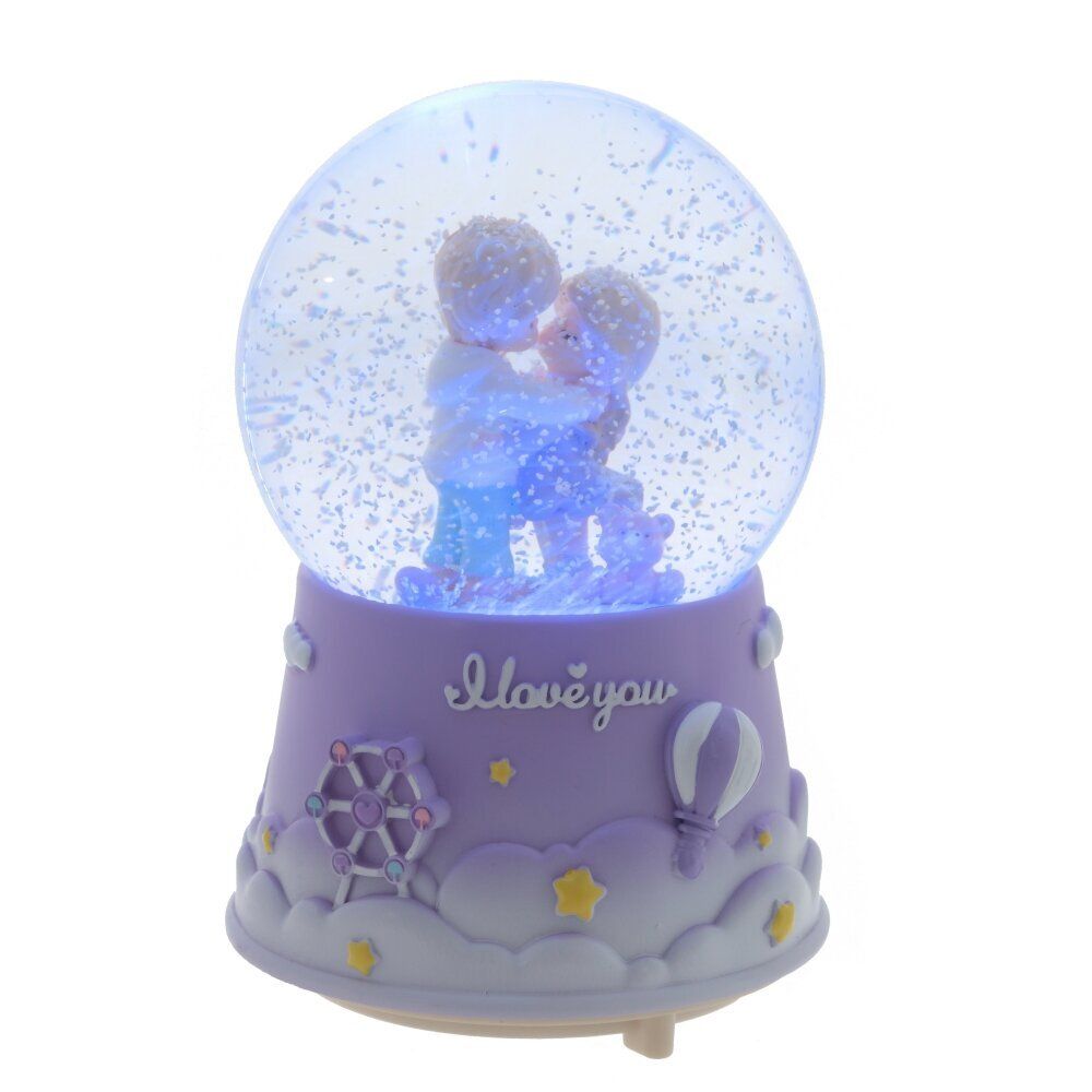 GAEM Фигурка декоративная "Дети" в стекл шаре (муз, подсвет, вьюга, 3xAAA н/п), D10 см, L11 W11 H16 см