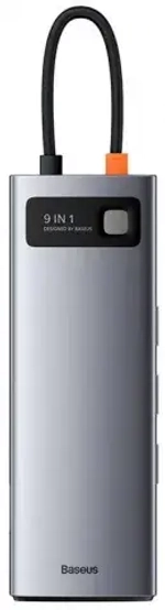 Адаптер Baseus Metal Gleam Series Multi-functional 9 в 1 Type-C HUB (Space Gray) (CAHUB-CU0G)