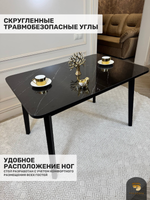 Кухонный раздвижной стол "Модерн", черный мрамор