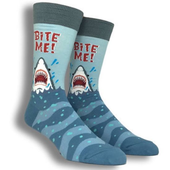 Носки "Челюсти - Акула", р-р 39-44 (голубой)