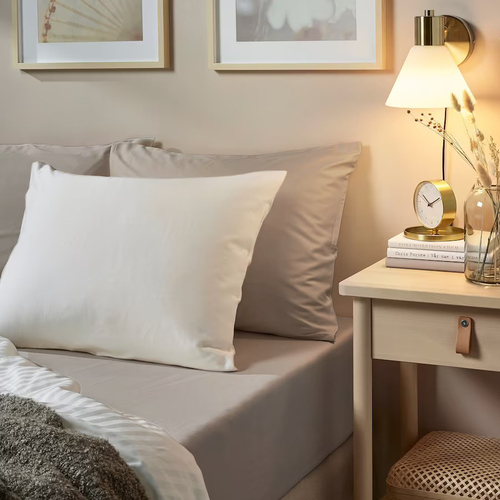 Сатиновая простынь на резинке НАТЕСМИО 160х200 | темно-бежевый