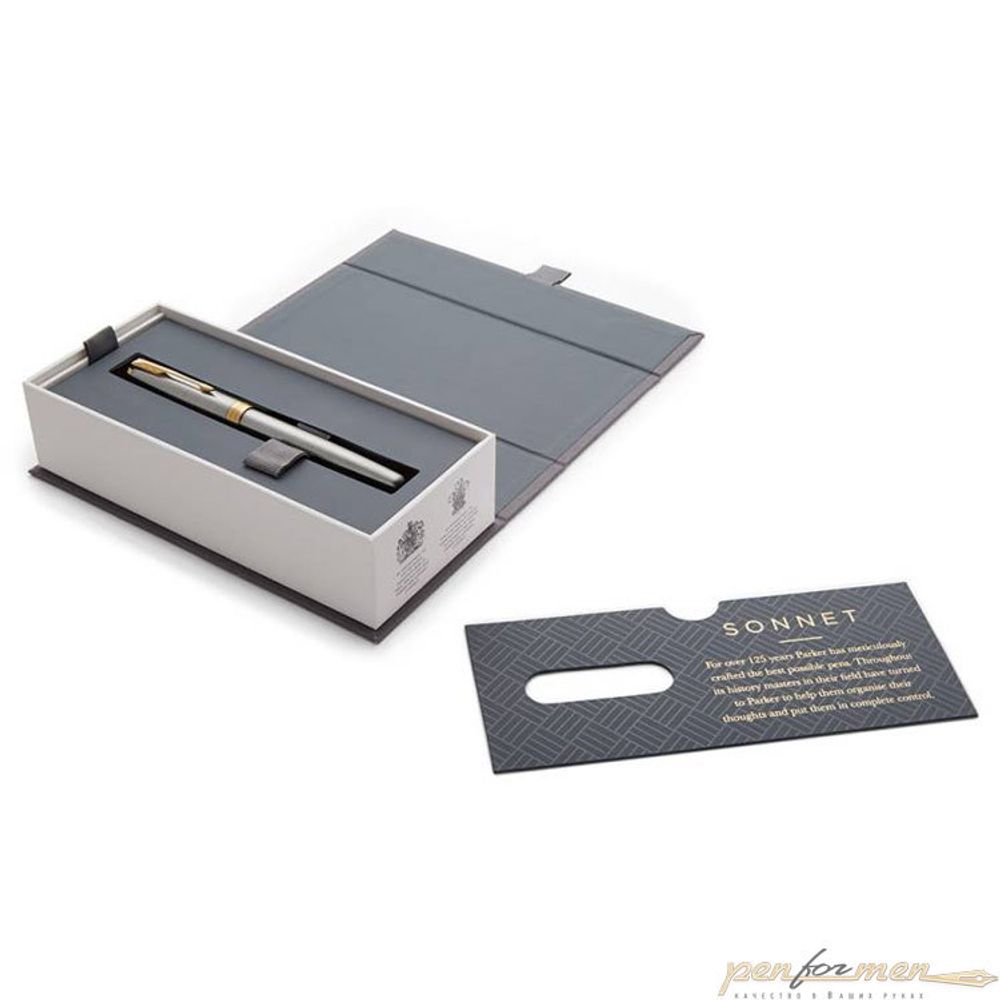 Перьевая ручка Parker Sonnet Core F527 St Steel GT в коробке (1931504)