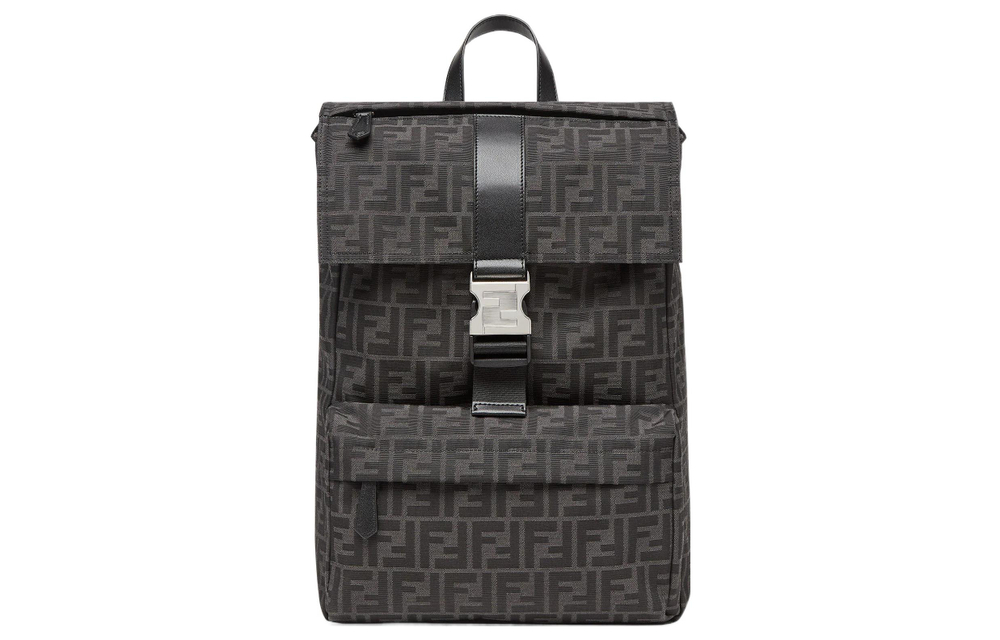 FENDI Calfskin Backpack Medium Men"s Black