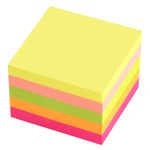 Блок самоклеящийся (стикеры) ЮНЛАНДИЯ НЕОНОВЫЙ 51х51 мм, 400 листов, 5 цветов, 111346