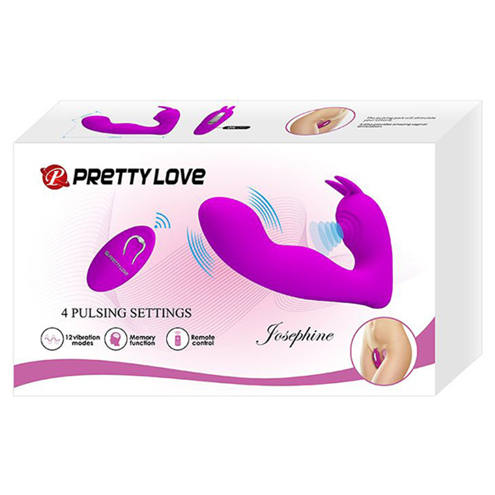 Лиловый вибростимулятор с клиторальным отростком Pretty Love Josephine BI-014843W