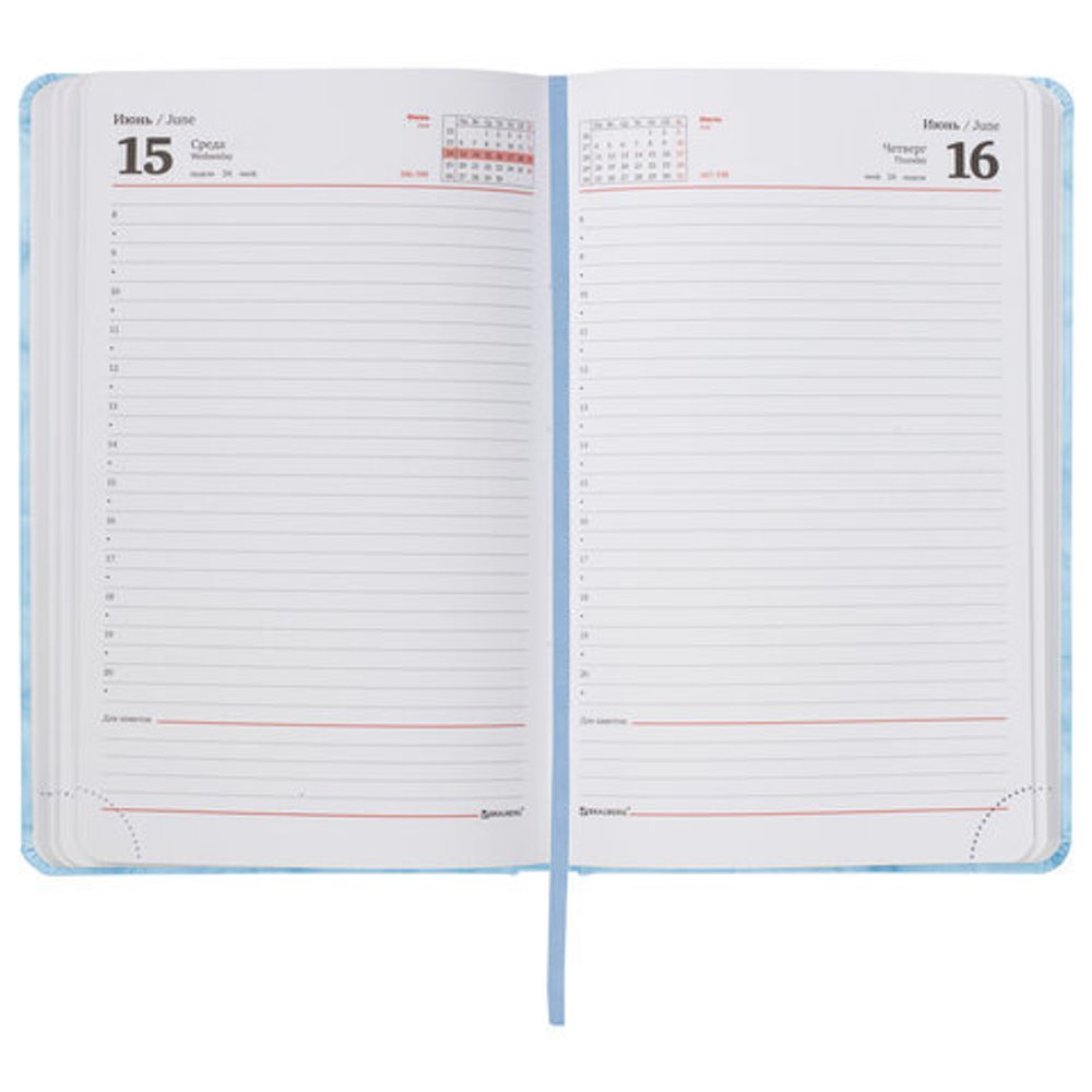 Ежедневник датированный 2022 А5 138x213 мм BRAUBERG "Marble", под кожу, голубой мрамор, 112745