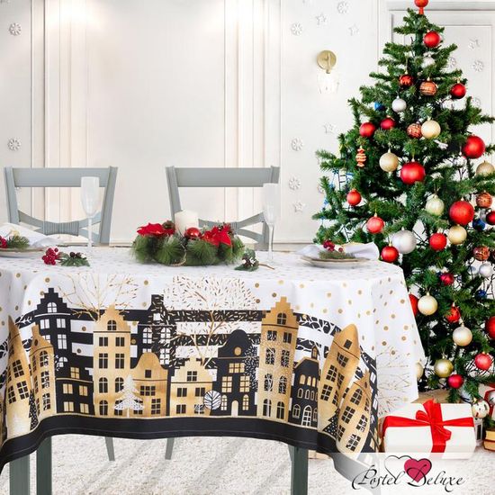 Скатерть «Этель: Золотой город 180 × 147 см с ГМВО, 100 % хлопок, саржа, 190 г/м²