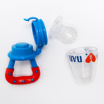 2357269 Ниблер «Люблю маму и папу», с силиконовой сеточкой, цвет бирюзовый/белый