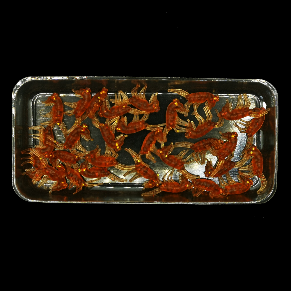 Рыболовные, силиконовые приманки. Рачки мормыш RuBaits Shrimp креветка. Набор для рыбалки на щуку, судака, окуня, форель. Зимняя рыбалка, микроджиг.