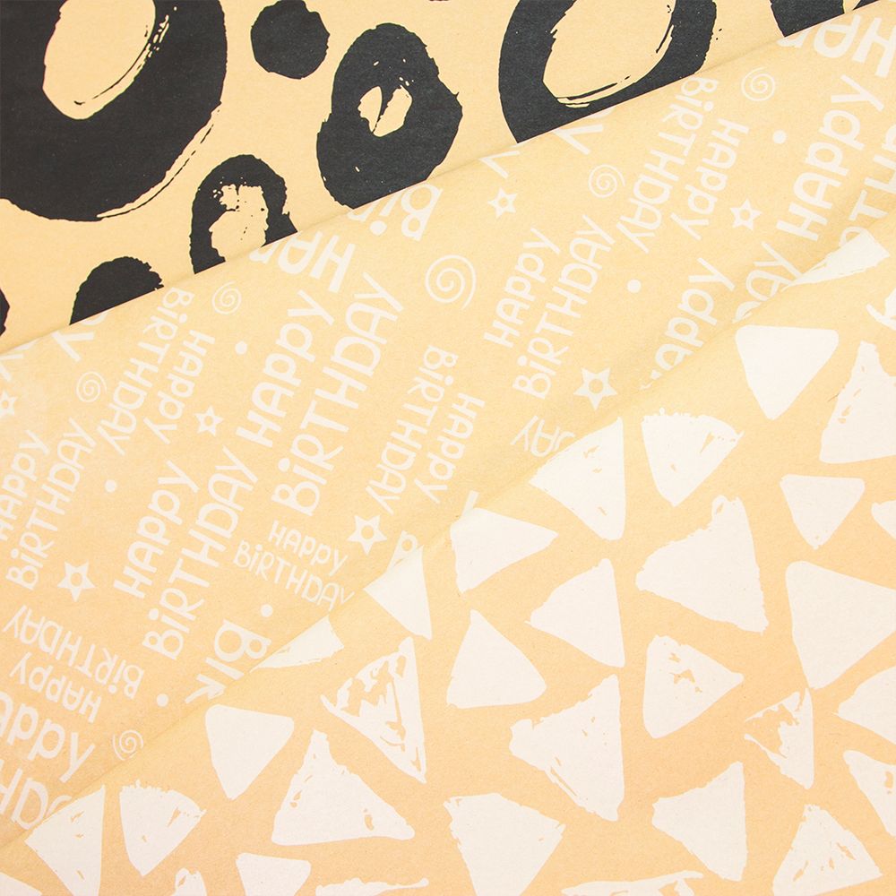 Упаковочная бумага, Крафт (0,7*1 м) Пятнистый принт, 1 шт.