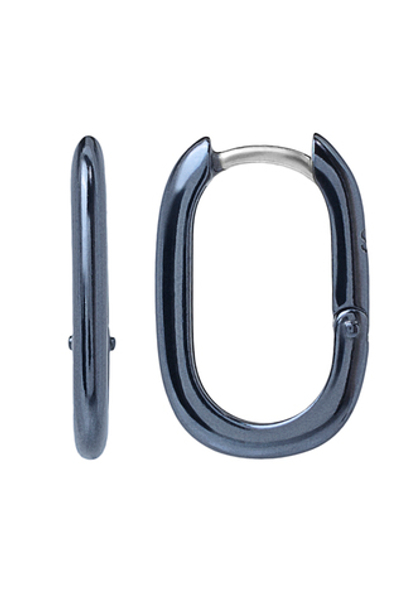 Серьги "База" из серебра 2 см синие