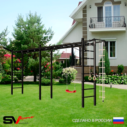 Уличная шведская стенка Sv Sport рукоход х 2 У51411 (Турник/"Лодочка"/Кронш бокс/Канат/кольца/лестница)