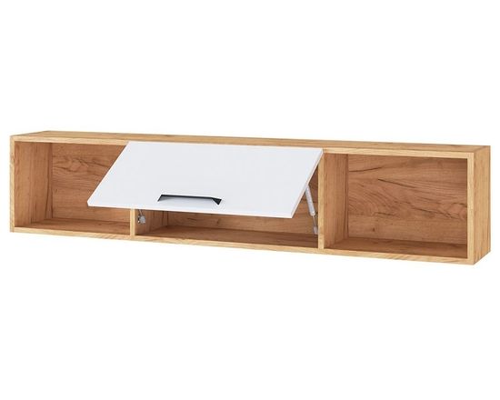 Полка 1450 КВАРТЕТ-13 дуб крафт золотой / белый поры дерева