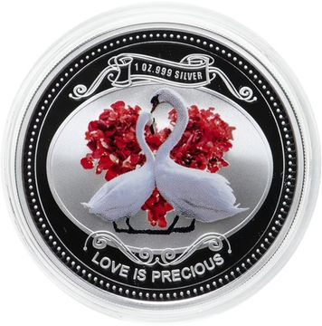 2 доллара 2010 Остров Ниуэ «Любовь навсегда. Лебеди»