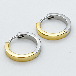 Ювелирные швензы Конго с родиевым покрытием и позолотой, размер 18*3 мм, цена за пару