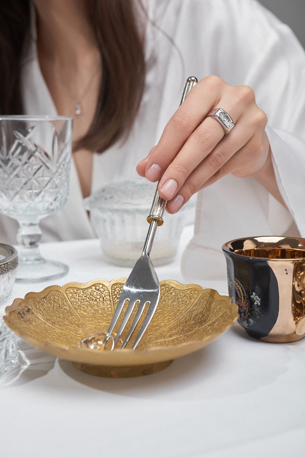 Кольцо 7 Crystals с топазом и аметистом