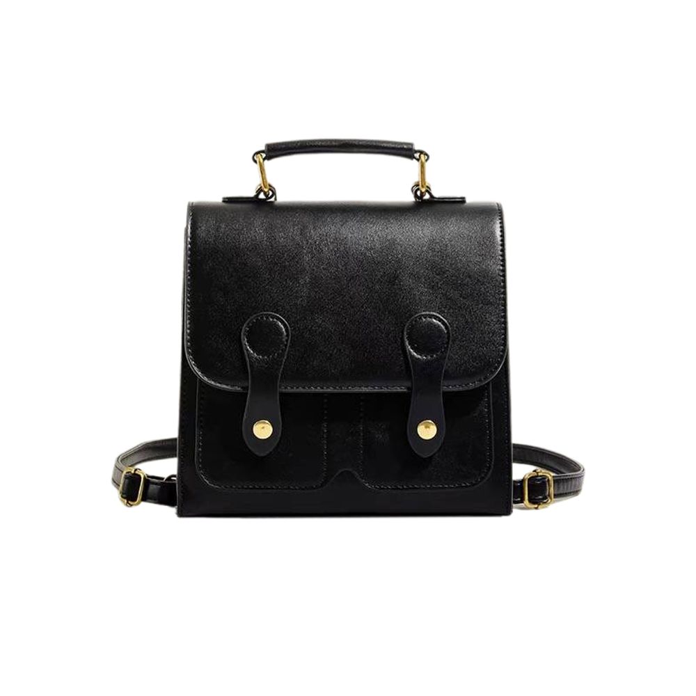 MARKANGARO PU Small Square Bag, Handbag, Backpack Medium Women"s Black/Coffee