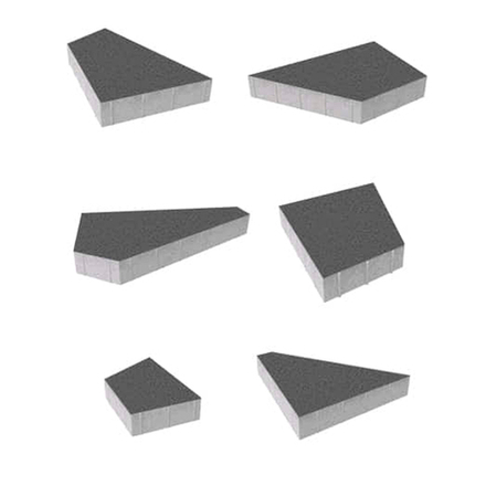 Тротуарная плитка ОРИГАМИ - Стандарт Серый, комплект из 6 видов плит