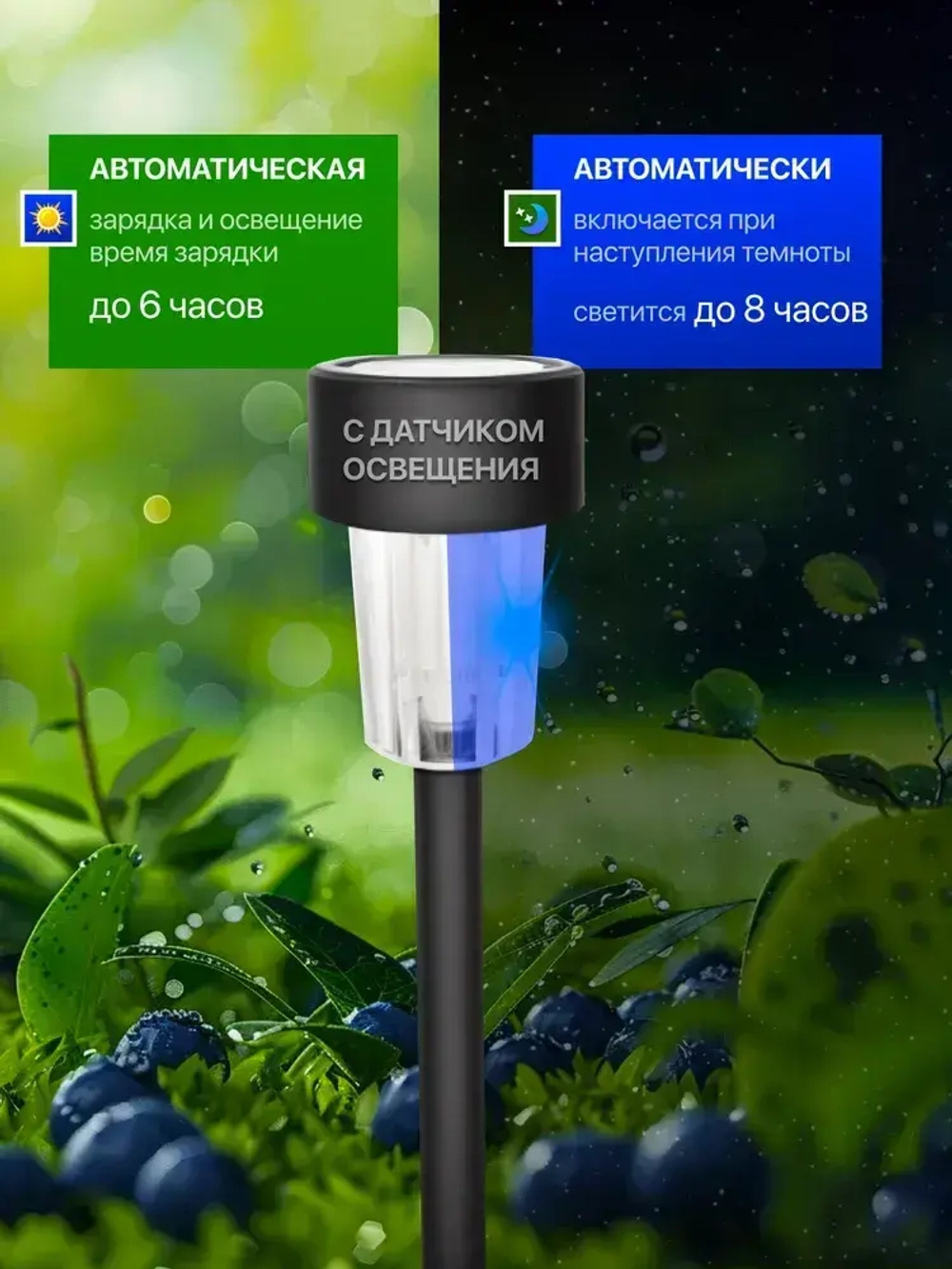 Уличные светильники на солнечных батареях 12 штук