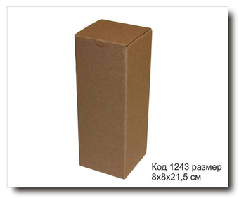 Коробка код 1243 размер 8х8х21,5 см гофро-картон