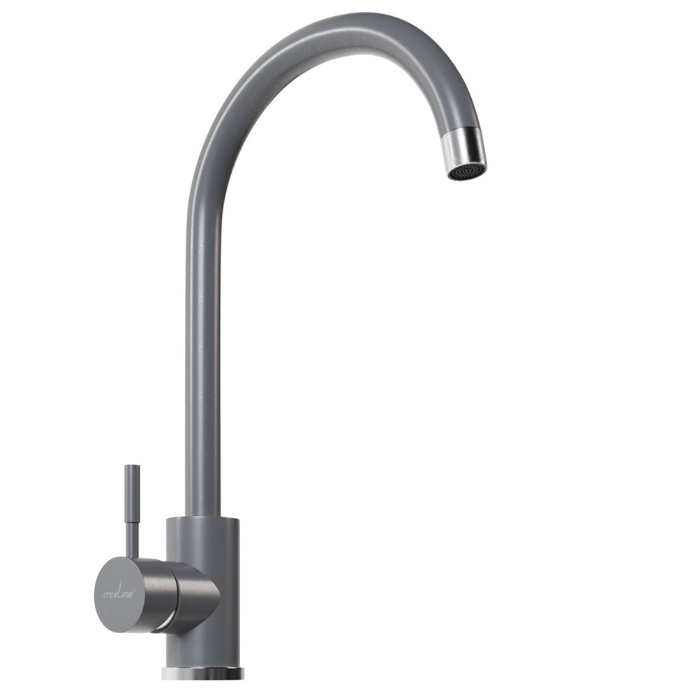 Смеситель для кухни 35к MIXLINE ML-GS15 (342) графит высок. излив